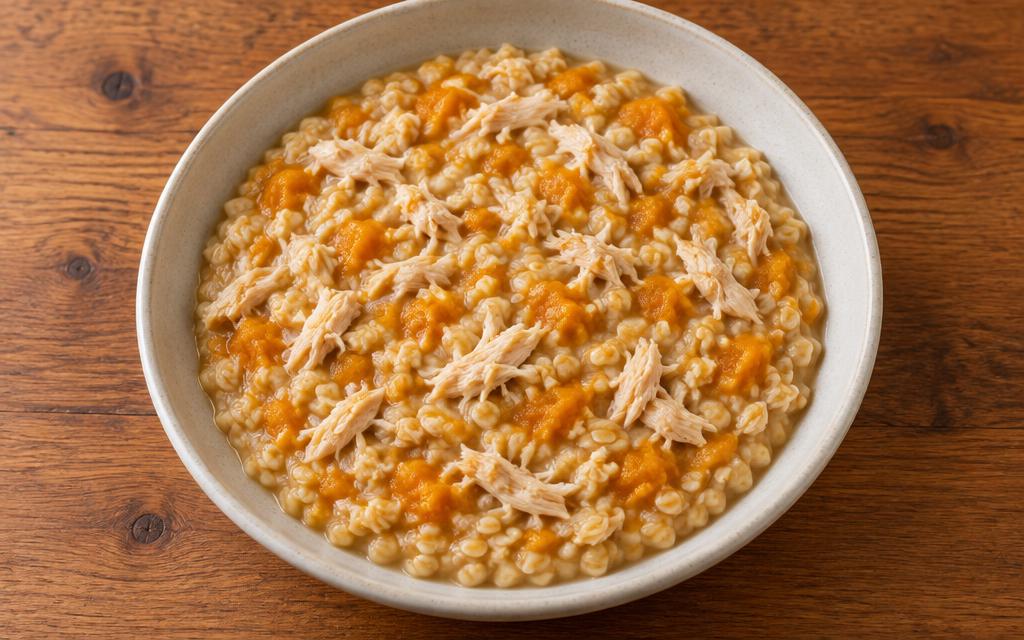 Senior Dog Chicken & Pumpkin Porridge, homemade dog recipe