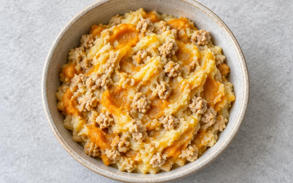 Senior Dog Turkey & Pumpkin Mash, homemade dog recipe