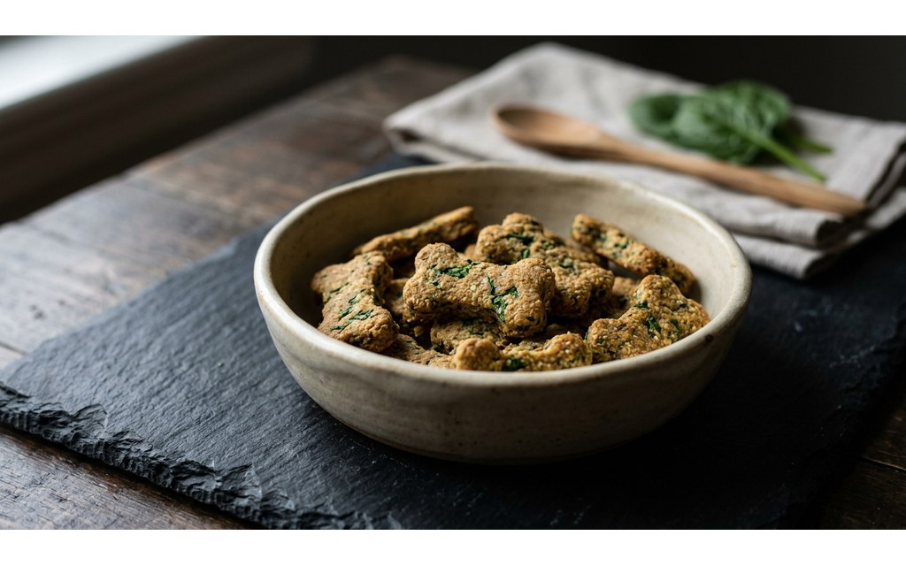 Spinach Banana Dog Treats, homemade dog recipe