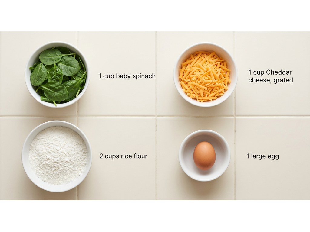 Ingredients for Spinach Cheese Dog Treats