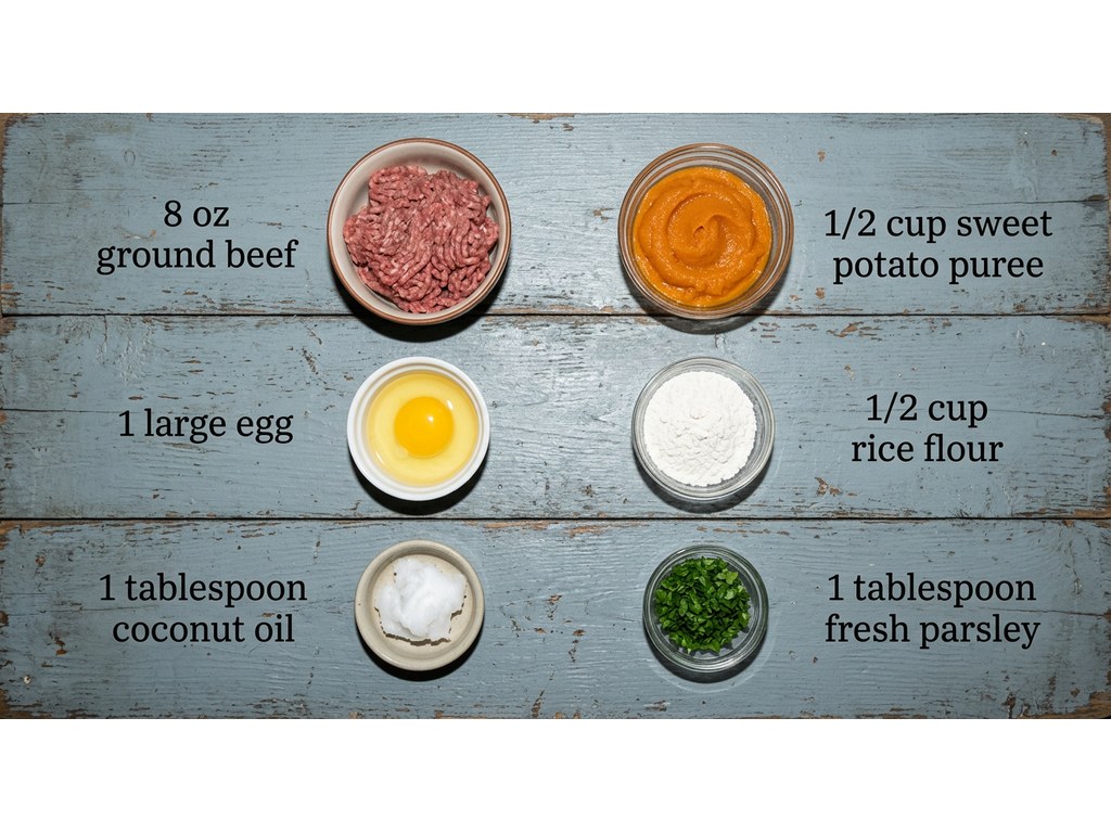 Ingredients for Sweet Potato Ground Beef Dog Treats