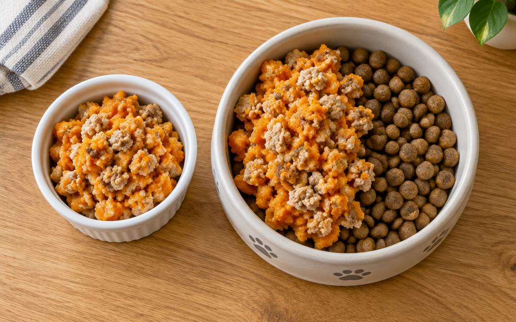 Sweet Potato & Turkey Dog Topper, homemade dog recipe