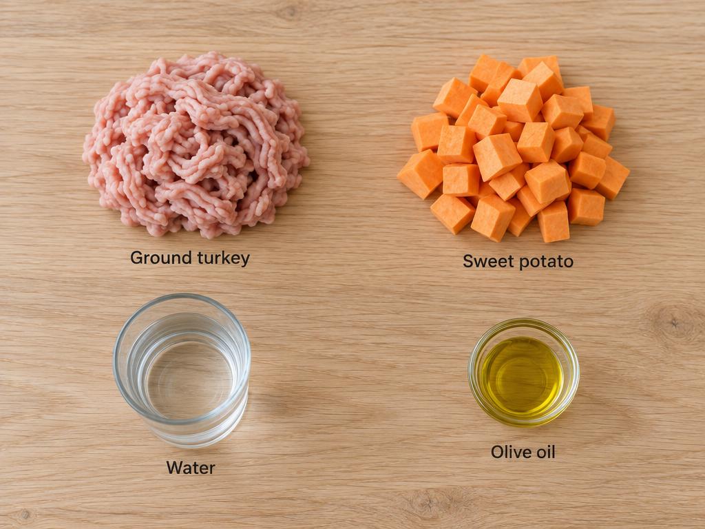 Ingredients for Sweet Potato & Turkey Dog Topper