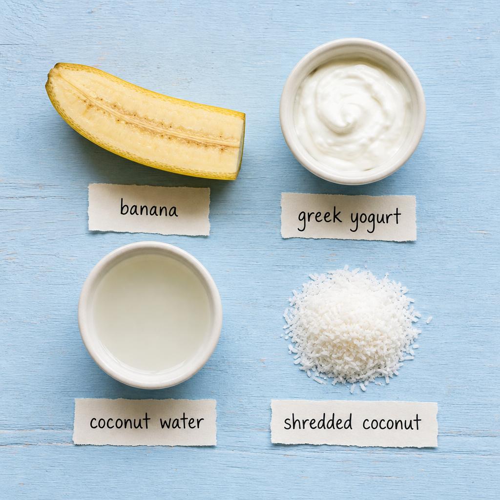 Ingredients for Tropical Frozen Coconut Water Dog Treats