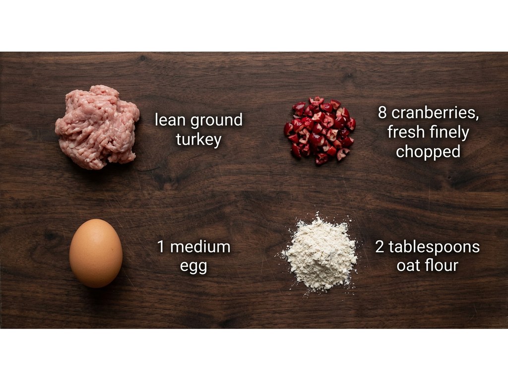 Ingredients for Turkey and Cranberry Cat Treats