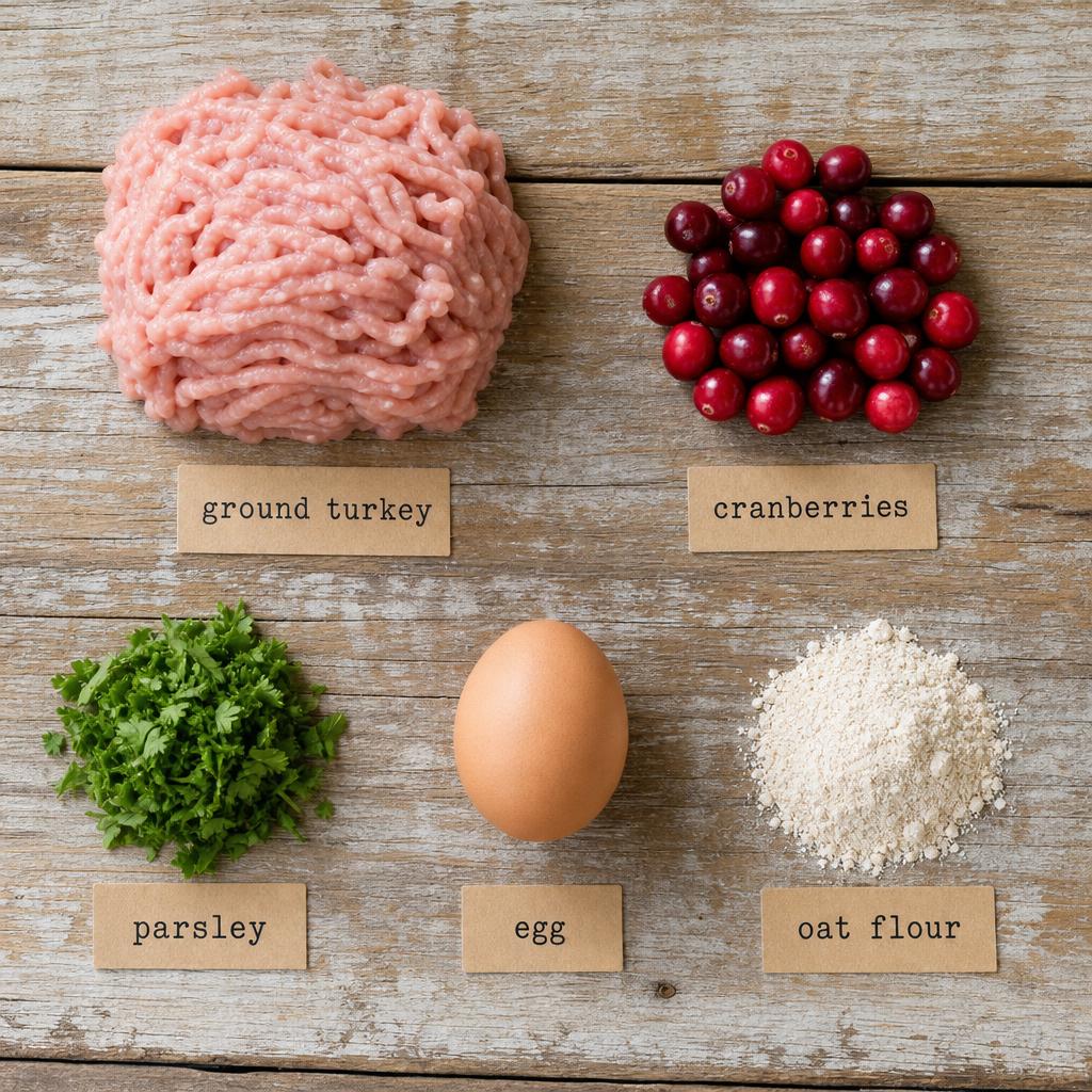 Ingredients for Turkey and Cranberry Dog Treats