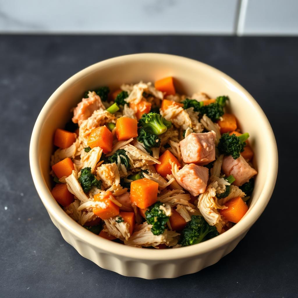 Turkey and Salmon Slow Cooker Dog Food, homemade dog recipe