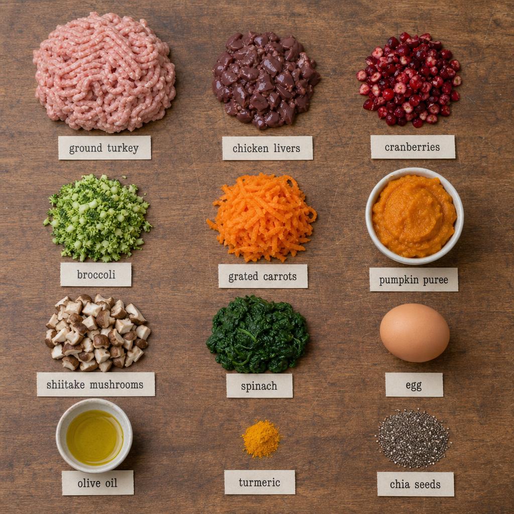 Ingredients for Turkey Dog Food Recipe