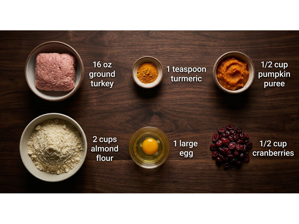 Ingredients for Turkey Pumpkin Dog Treats