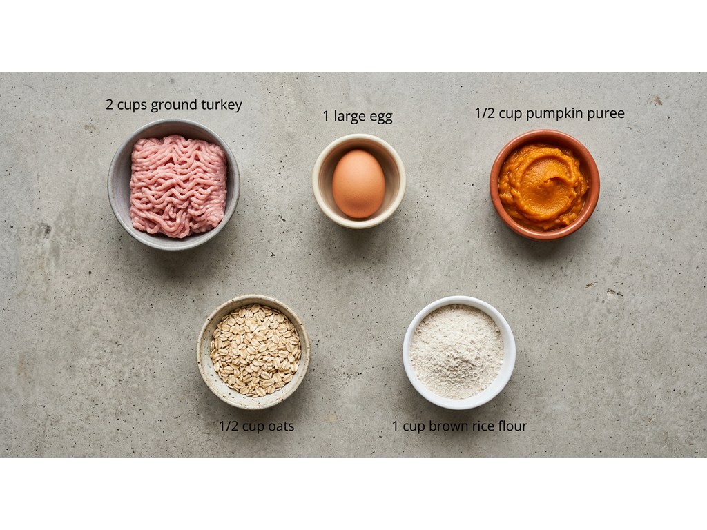 Ingredients for Turkey Pumpkin Meatballs for Dogs
