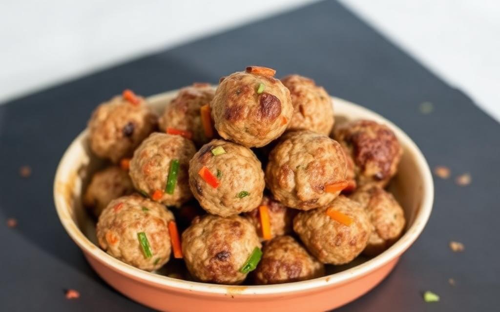 Turkey & Veggie Meatballs, homemade dog recipe