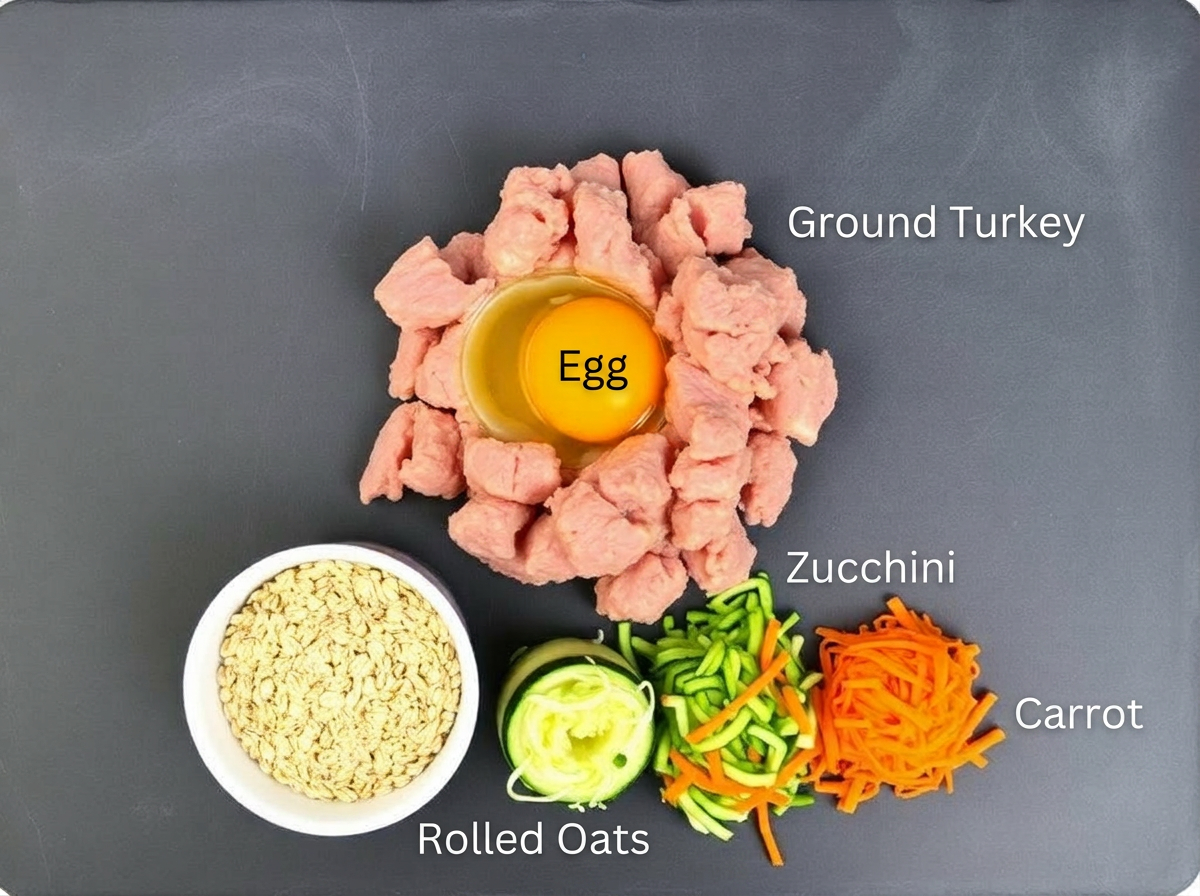 Ingredients for Turkey & Veggie Meatballs