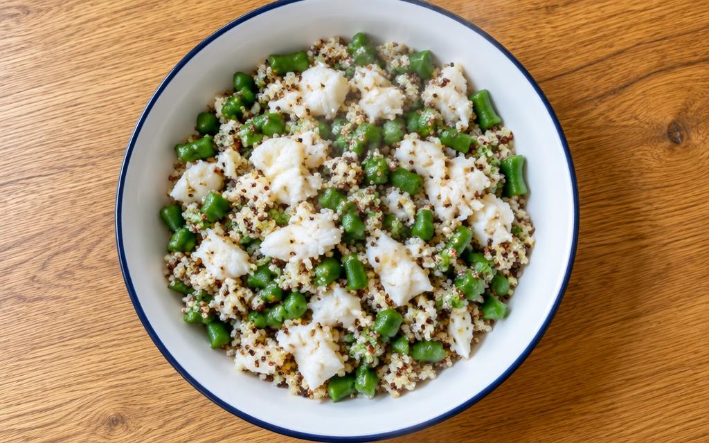 Whitefish & Quinoa Elimination Dinner, homemade dog recipe